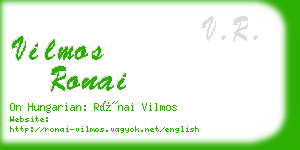 vilmos ronai business card